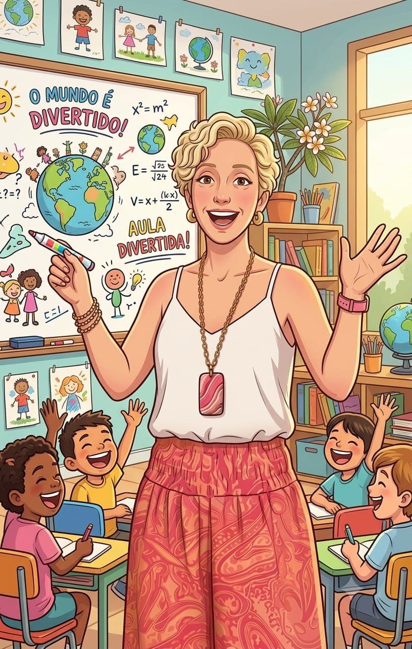 Alexandra Serra, professora e explicadora, a dar uma aula divertida a crianças do 1.º e 2.º ciclo